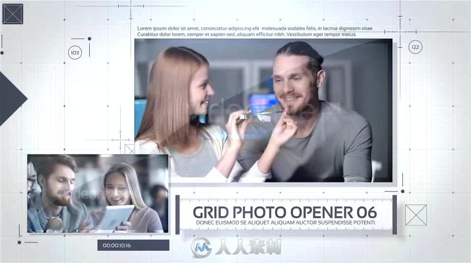 网格照片企业宣传片动画AE模板Videohive Grid Photo Opener Corporatedian'wanSli...