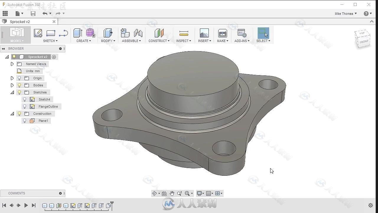 Fusion360零件建模实例训练视频教程 INFINITESKILLS MASTER PART MODELING WITH AU...