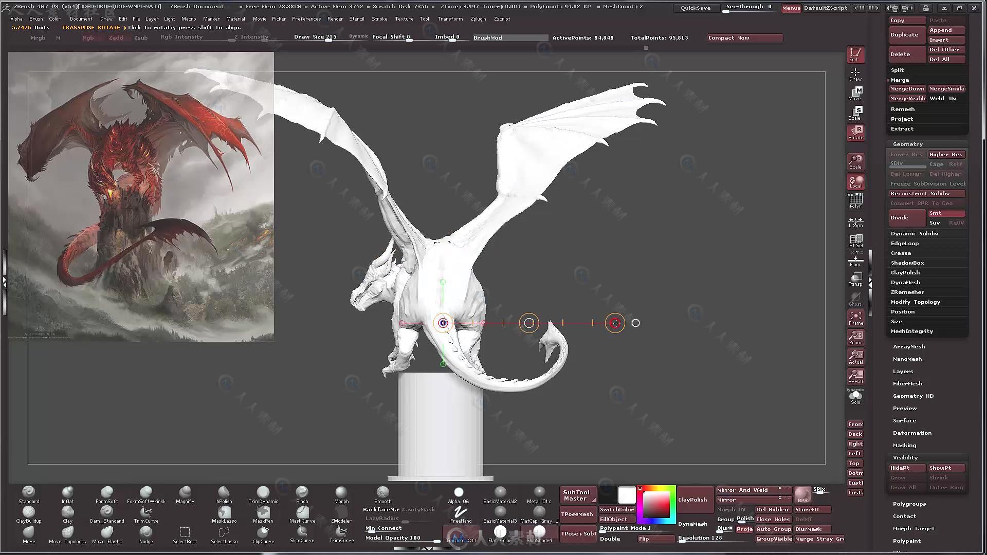 Zbrush大师级巨龙超精细雕刻实例制作视频教程 GUMROAD DRAGONS WORKSHOP COMPLETE ...