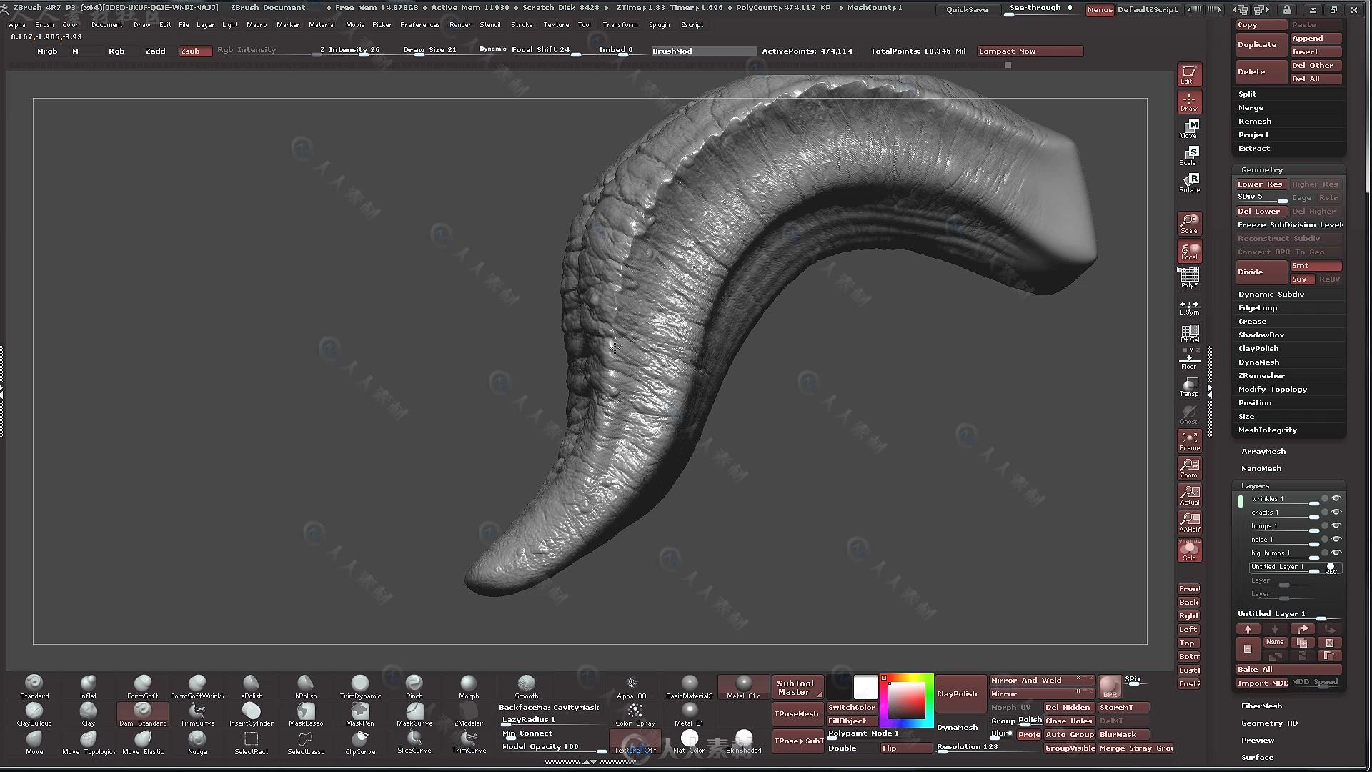 Zbrush大师级巨龙超精细雕刻实例制作视频教程 GUMROAD DRAGONS WORKSHOP COMPLETE ...