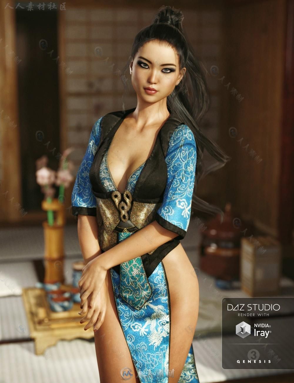 DAZ3D亚洲古装武侠角色3D模型合辑 DAZ3D ASIAN RIVER BUNDLE