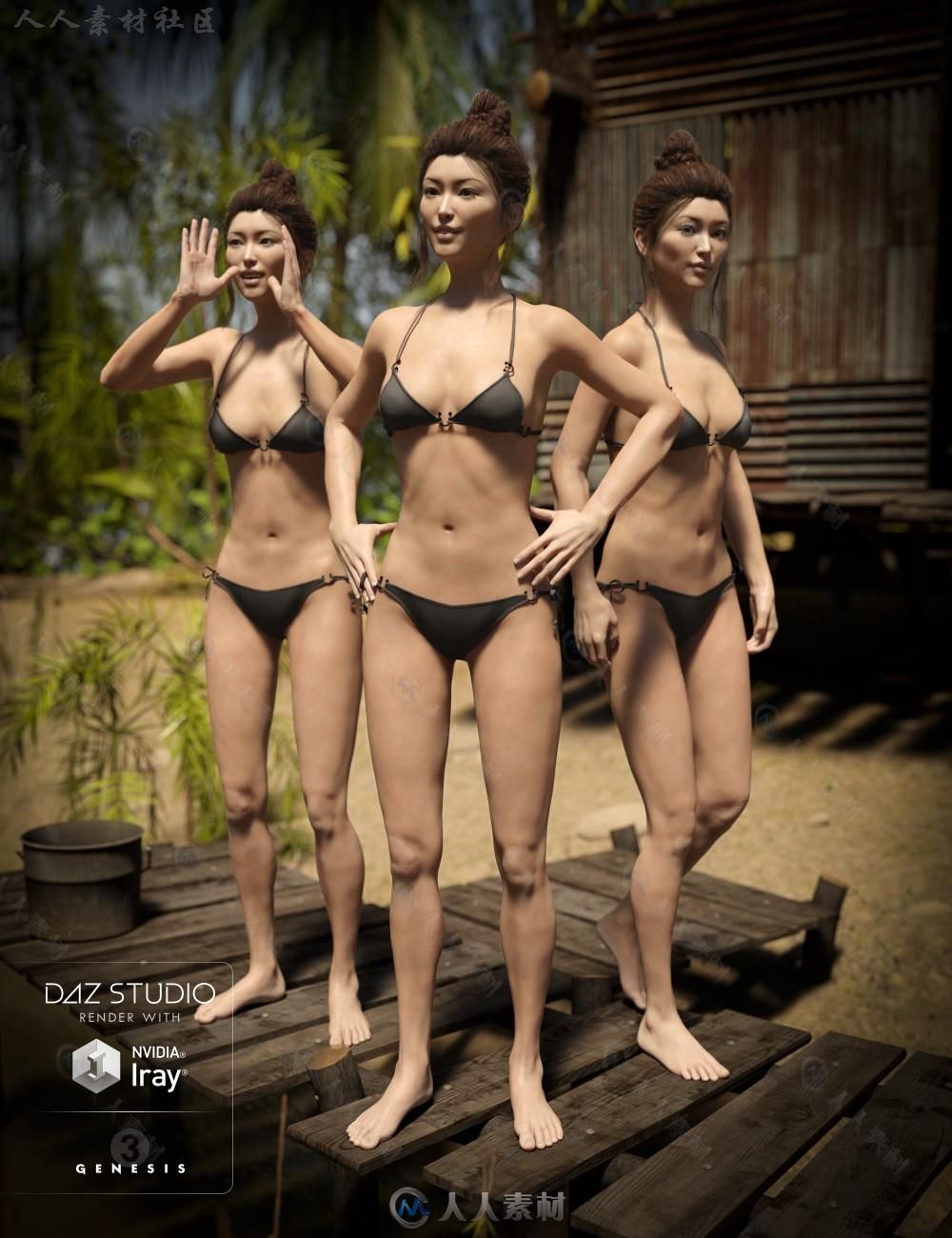 DAZ3D亚洲古装武侠角色3D模型合辑 DAZ3D ASIAN RIVER BUNDLE