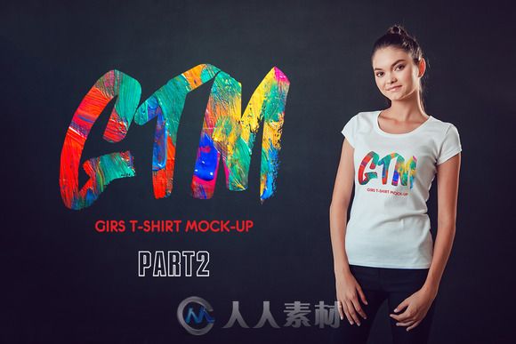 女性T恤展示第二版PSD模板Girls T-Shirt Mock-Up Vol 2