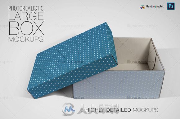 照片级真实大盒子模型展示PSD模板Photorealisitc Large Box Mockups 365810