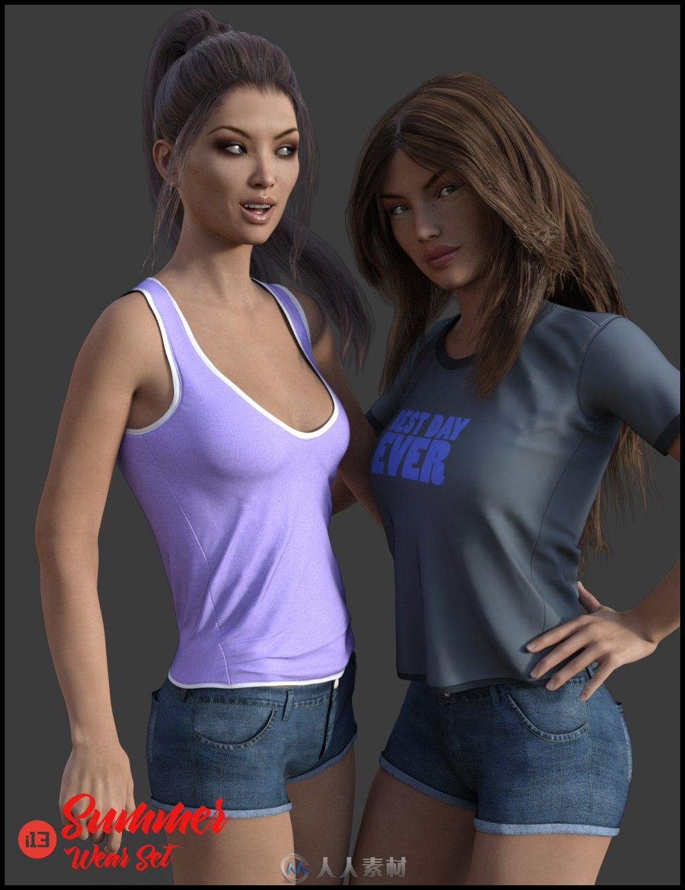 DAZ3D女性服裝i13 Summer Wear Set for the Genesis 3 Female(s)