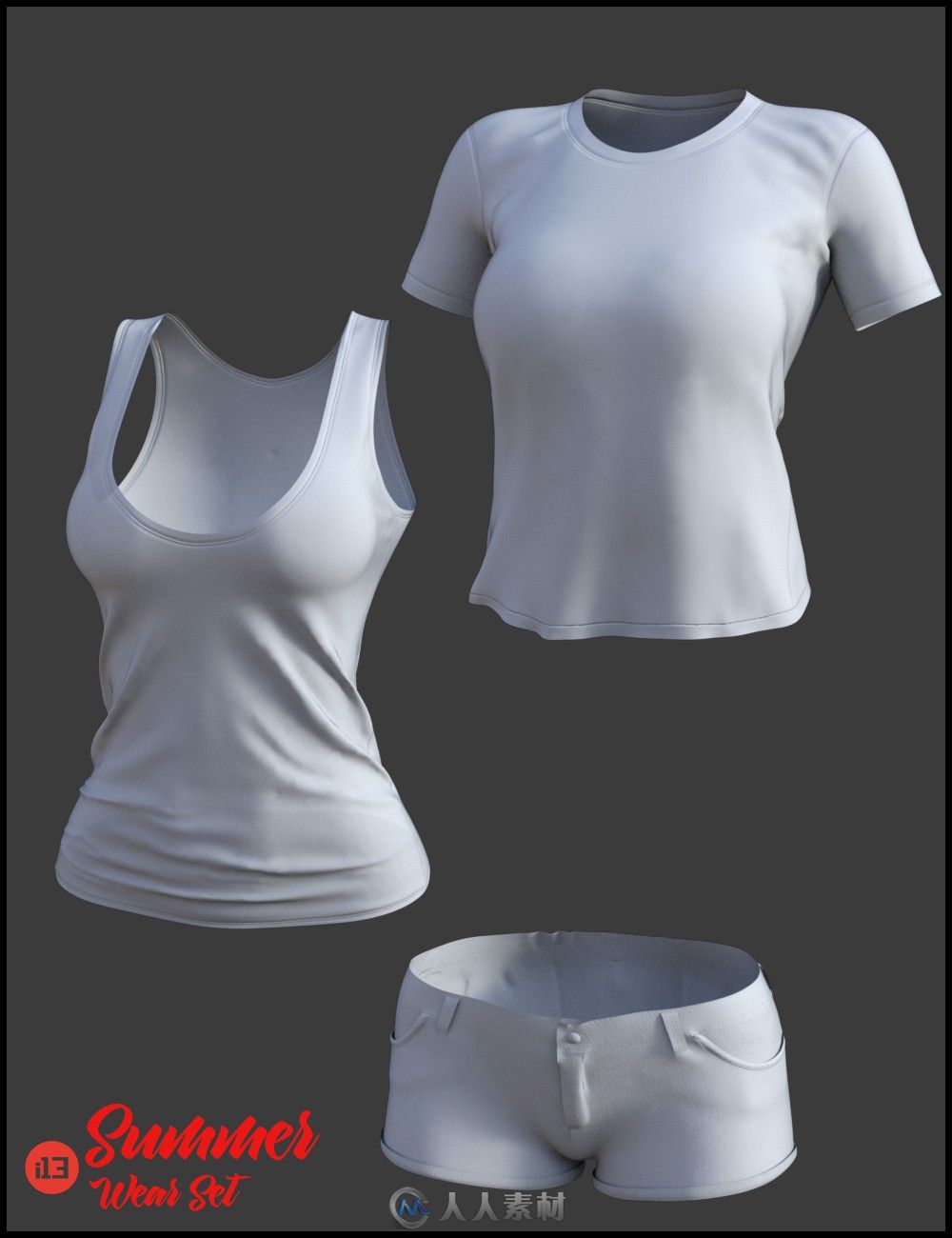 DAZ3D女性服裝i13 Summer Wear Set for the Genesis 3 Female(s)