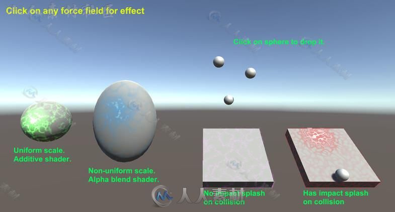 漂亮简单易用的能量力场特效脚本Unity素材资源