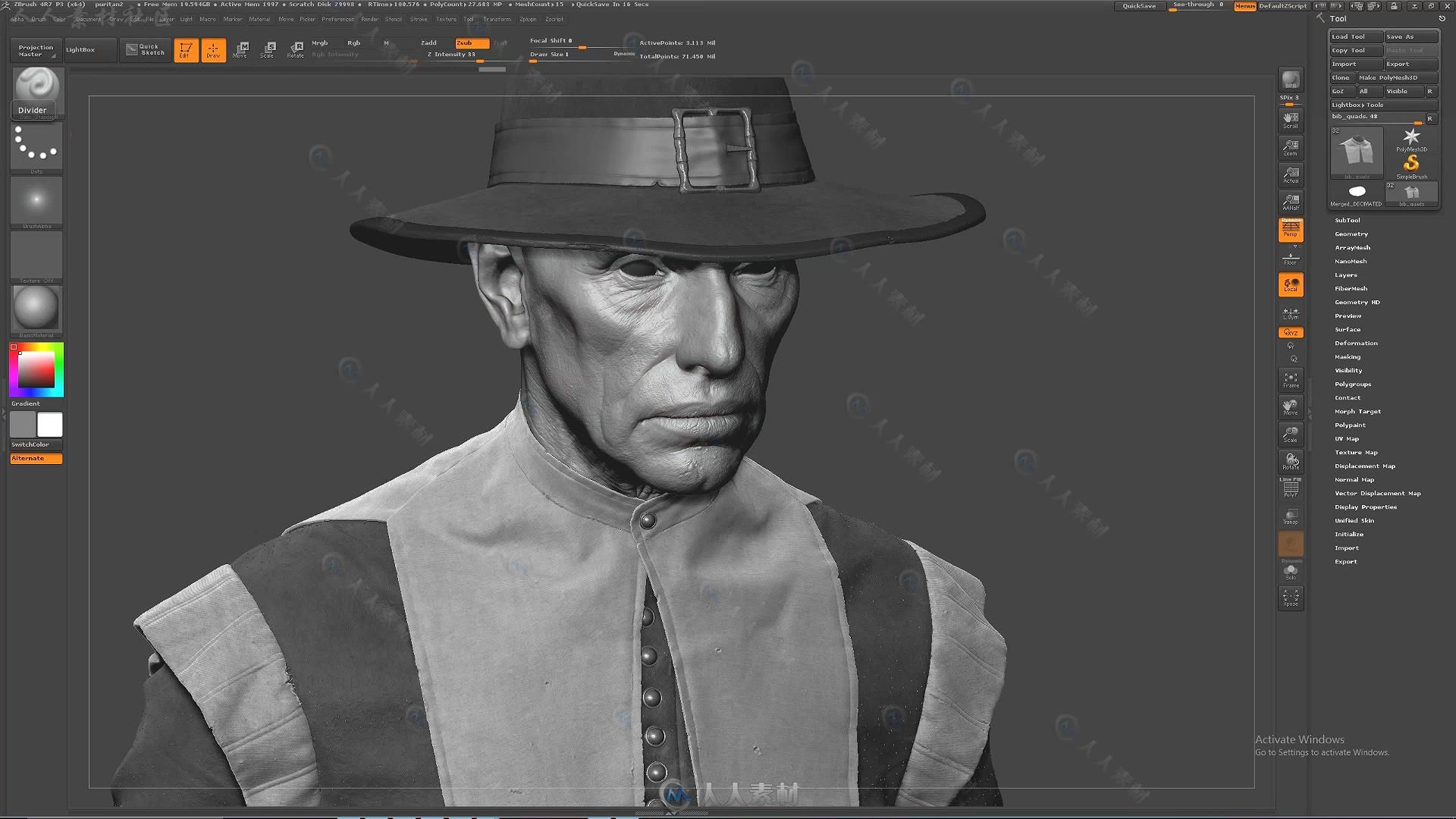 ZBrush逼真游戏人物角色实例制作视频教程第二季 Game Art Institute Character Cre...