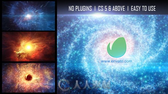 宇宙银河粒子能量风暴显示标志LOGO演绎AE模板 Videohive Galaxy Logo Reveal 12094...