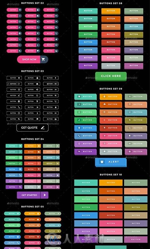 网页按钮设计PSD模板NF-231-Web Buttons_Final