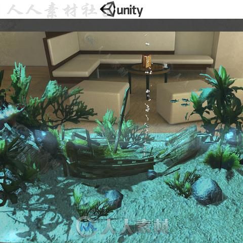 水族馆家具道具模型Unity3D素材资源