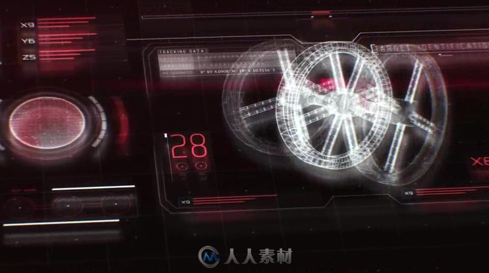 现代专业化的HUD信息图表元素AE模板 Videohive HUD Infographic 17692163