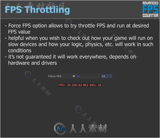 先进的FPS计数器GUI脚本Unity素材资源