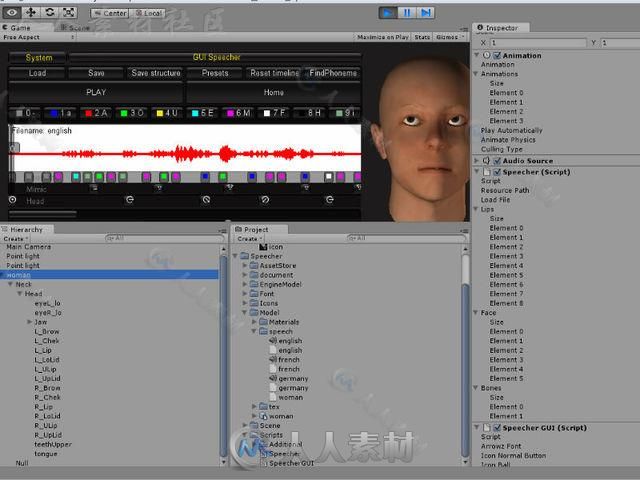 Speecher3.0.1自动创建和播放语音动画动作脚本Unity素材资源