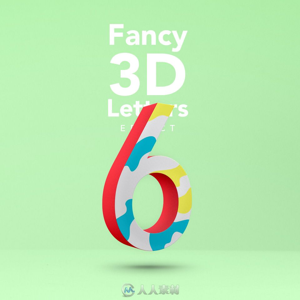 花式3D字母数字展示PSD模板Fancy-3D-Letters-Effect