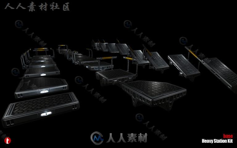 基地重型站科幻环境模型Unity3D素材资源