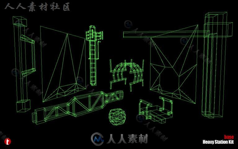 基地重型站科幻环境模型Unity3D素材资源