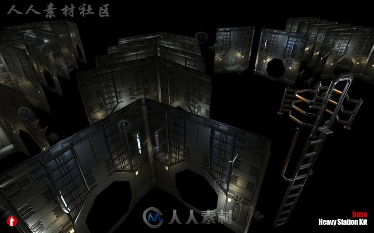 基地重型站科幻环境模型Unity3D素材资源