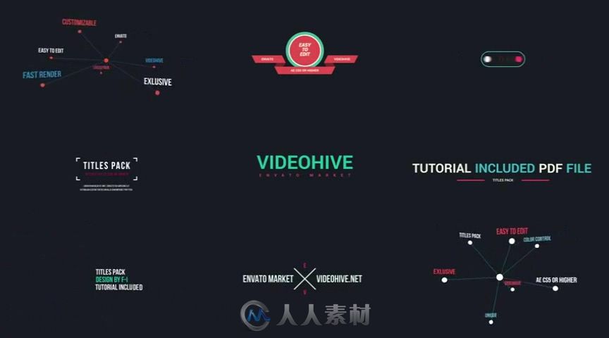 时尚简单实用的文字字幕标题动画AE模板 Videohive 84 Titles Pack