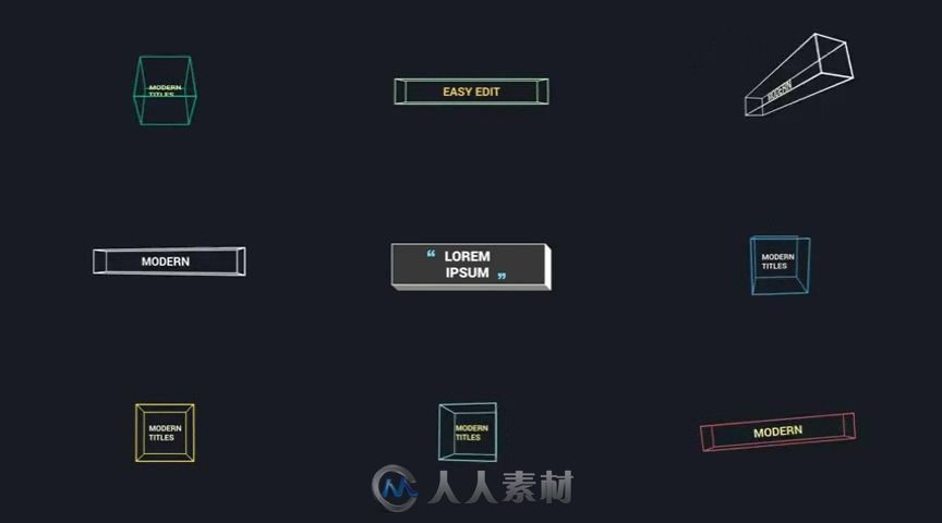 时尚简单实用的文字字幕标题动画AE模板 Videohive 84 Titles Pack