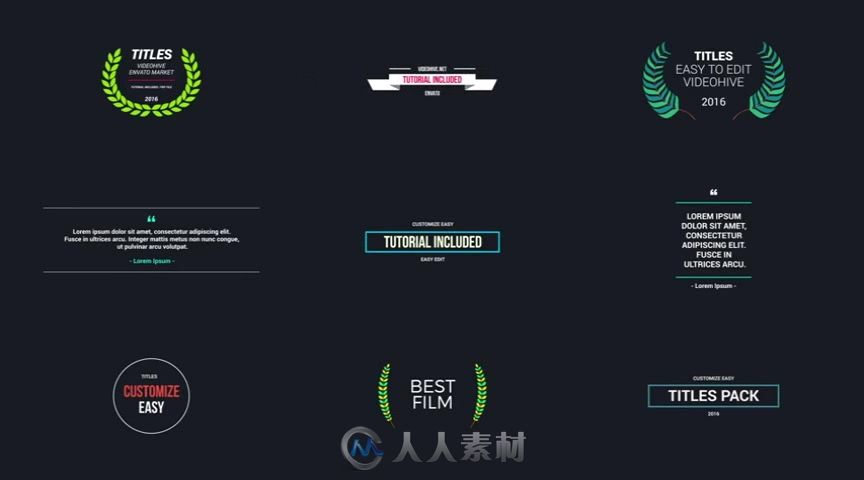 时尚简单实用的文字字幕标题动画AE模板 Videohive 84 Titles Pack