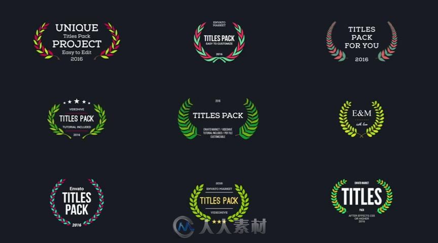 时尚简单实用的文字字幕标题动画AE模板 Videohive 84 Titles Pack