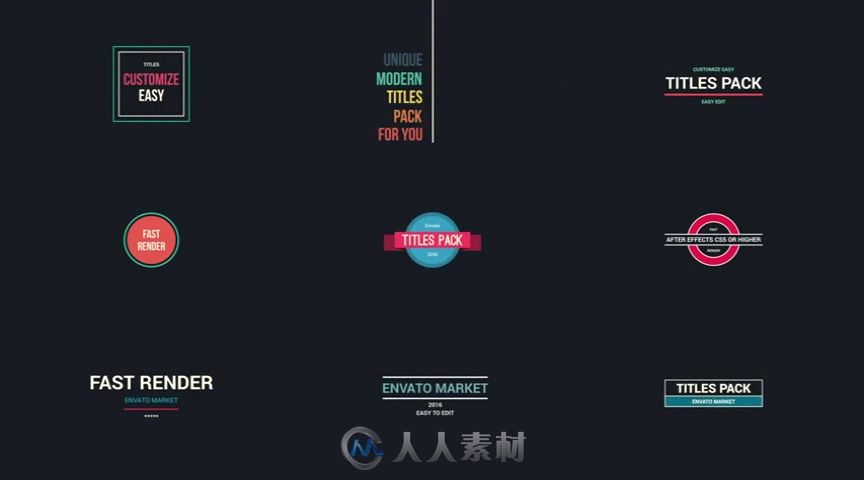 时尚简单实用的文字字幕标题动画AE模板 Videohive 84 Titles Pack