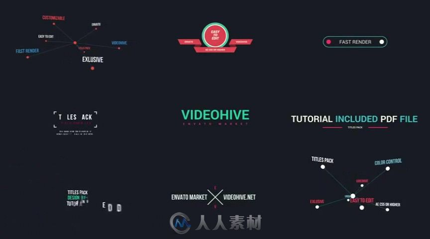 时尚简单实用的文字字幕标题动画AE模板 Videohive 84 Titles Pack