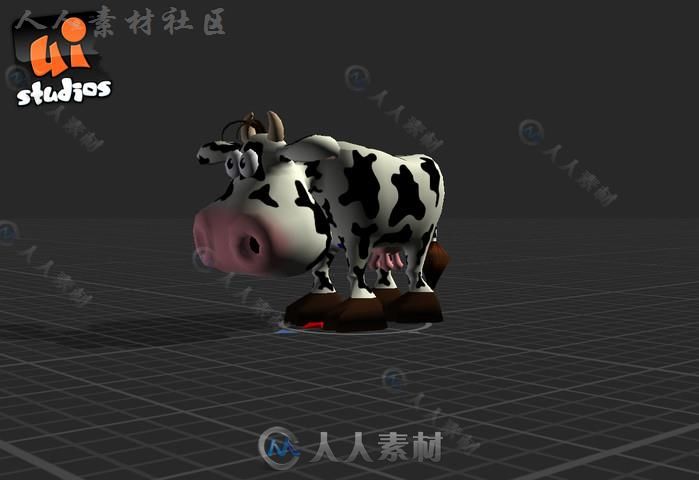 动画卡通牛卡通角色模型Unity3D素材资源