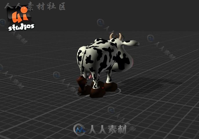 动画卡通牛卡通角色模型Unity3D素材资源