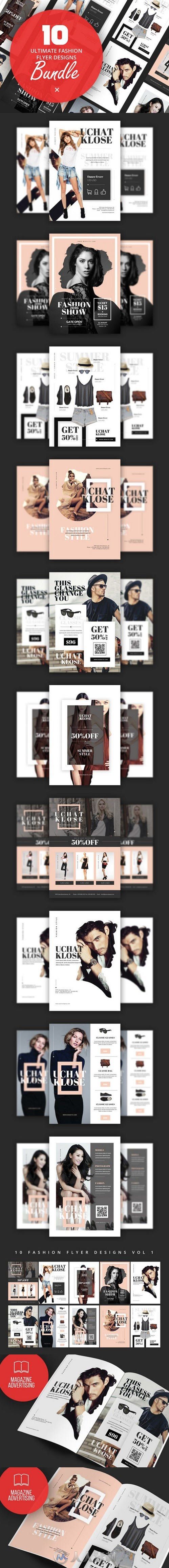 10款时尚页面设计展示PSD模板10 Fashion Flyer Designs Bundle V.1