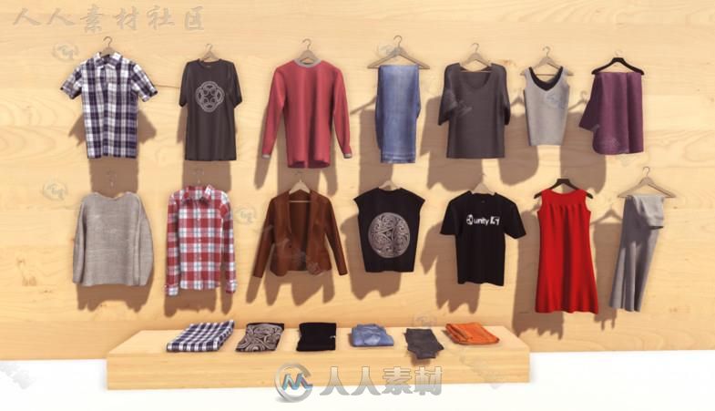 20种完全不同的服装道具模型Unity3D素材资