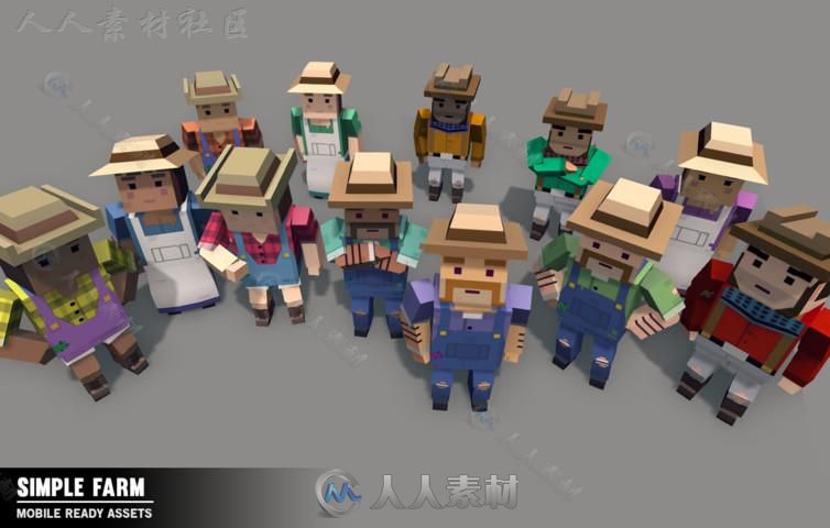 简单的卡通农场工业环境模型Unity3D素材资源