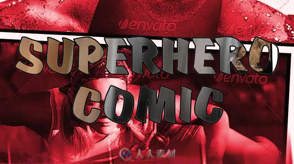 有趣令人兴奋的超级英雄漫画影视片头AE模板 Videohive Superhero Comic 7233394