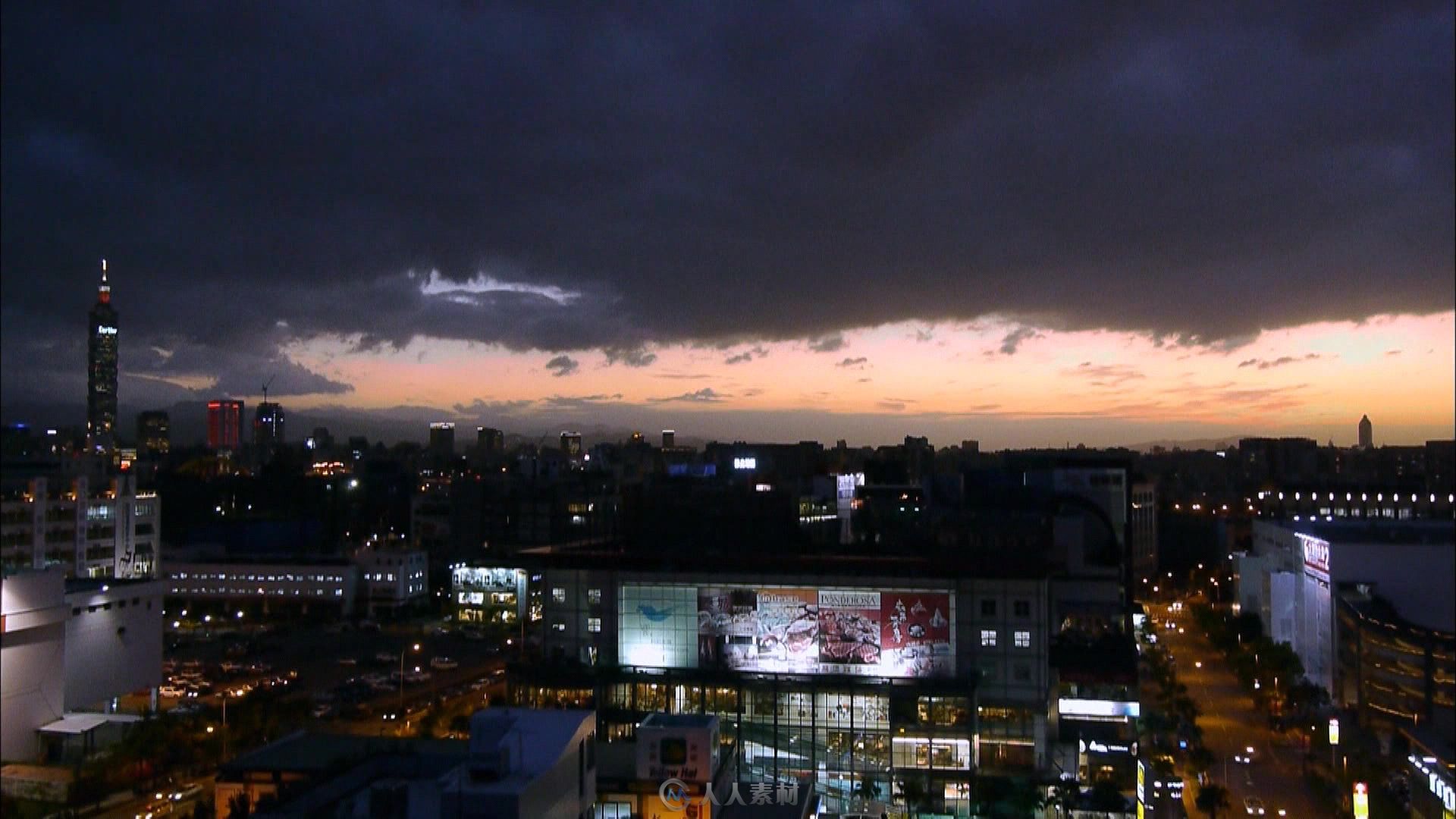 台北城市夜景延时视频素材