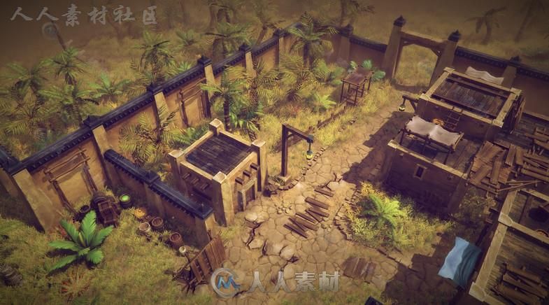 自上而下沙漠环境模型Unity3D素材资源