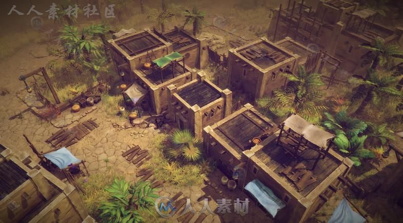 自上而下沙漠环境模型Unity3D素材资源