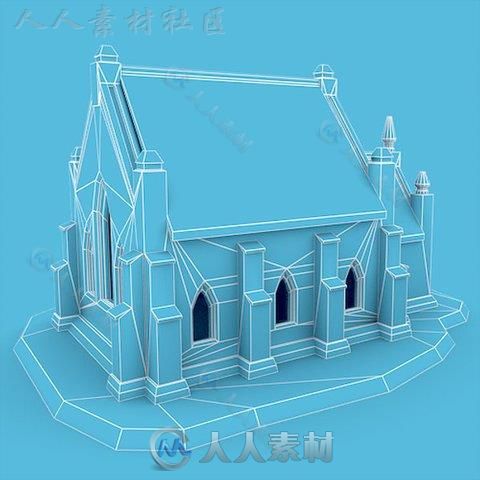 中世纪建筑小教堂历史环境模型Unity3D素材资源