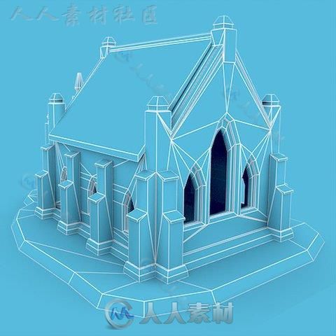 中世纪建筑小教堂历史环境模型Unity3D素材资源