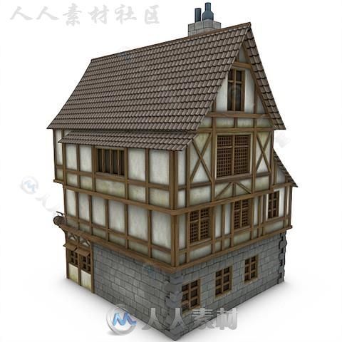 中世建筑小酒馆历史环境模型Unity3D素材资源