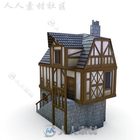 中世纪建筑村庄历史环境模型Unity3D素材资源