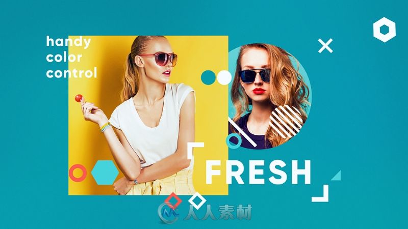 时尚色彩明亮的幻灯片相册动画AE模板 Videohive Trendy Opener 17410699