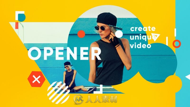 时尚色彩明亮的幻灯片相册动画AE模板 Videohive Trendy Opener 17410699