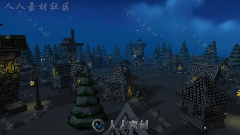 中世纪卡通村包幻想环境模型Unity3D素材资源