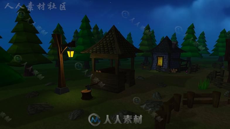 中世纪卡通村包幻想环境模型Unity3D素材资源