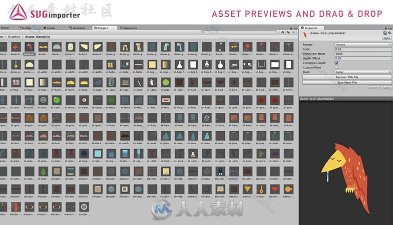 SVG导入器2D与图片管理编辑器扩充Unity素材资源
