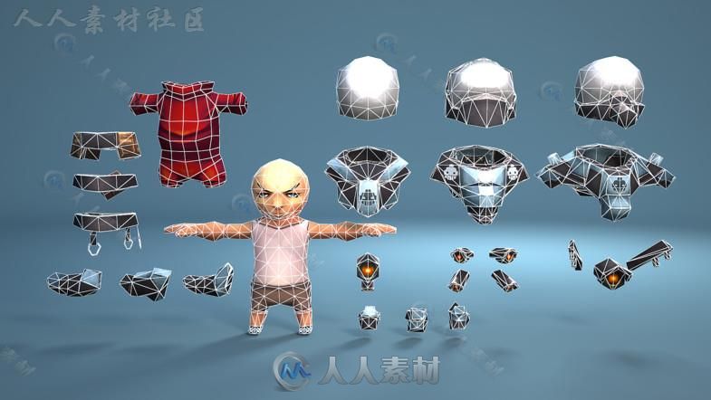 动画空间人集科幻人形生物角色模型Unity3D素材资源