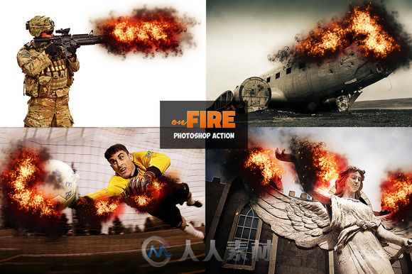 火焰添加特效PS动作Add Fire Photoshop Action