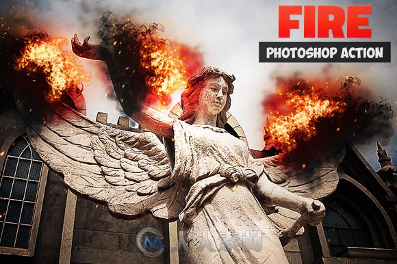 火焰添加特效PS动作Add Fire Photoshop Action