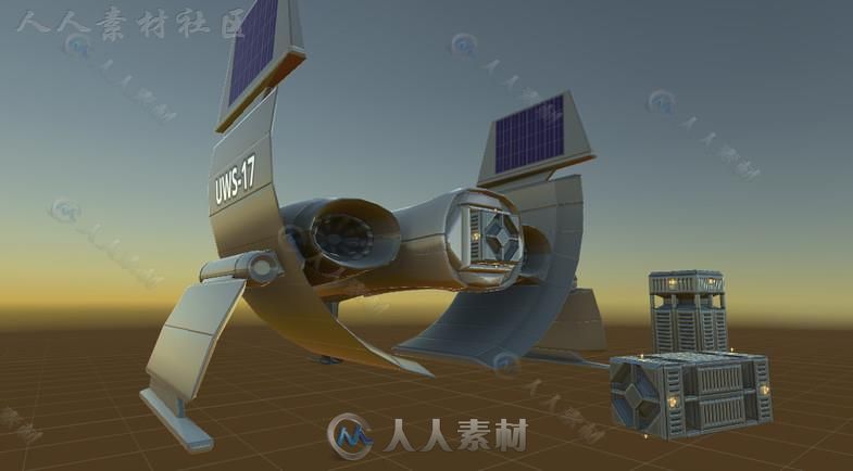 科幻侦察无人机太空车辆模型Unity3D素材资源